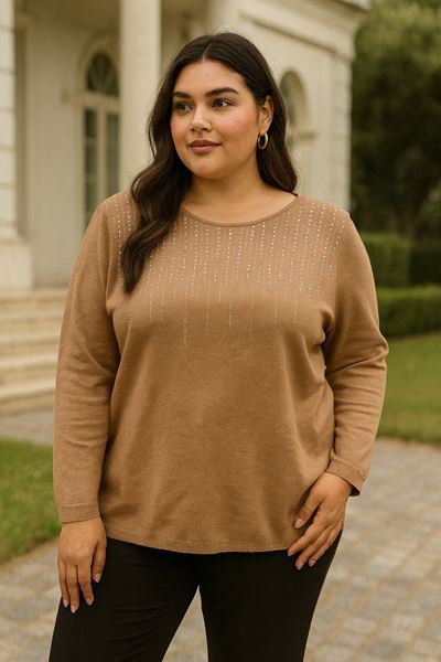 Picture of CURVY GIRL CASHMERE SWEATER WITH RHINESTONES
